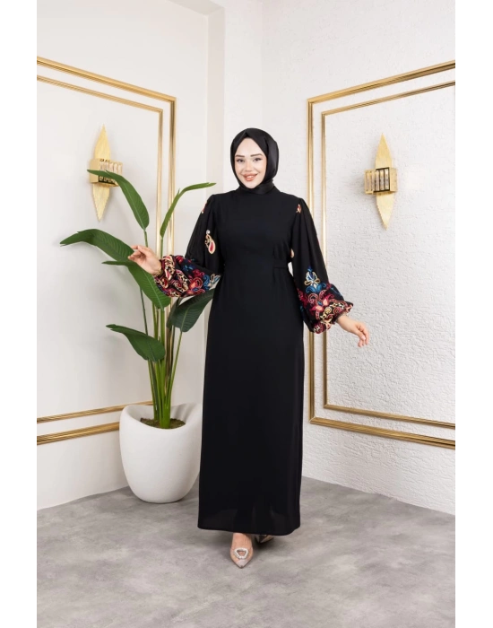 Balon Kollu Nakışlı ELİF ELBİSE