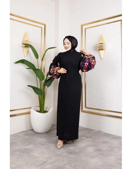 Balon Kollu Nakışlı ELİF ELBİSE