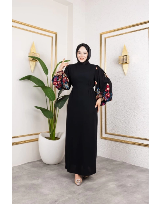 Balon Kollu Nakışlı ELİF ELBİSE