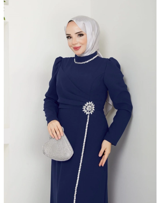 Çiçek Abiye LACİVERT