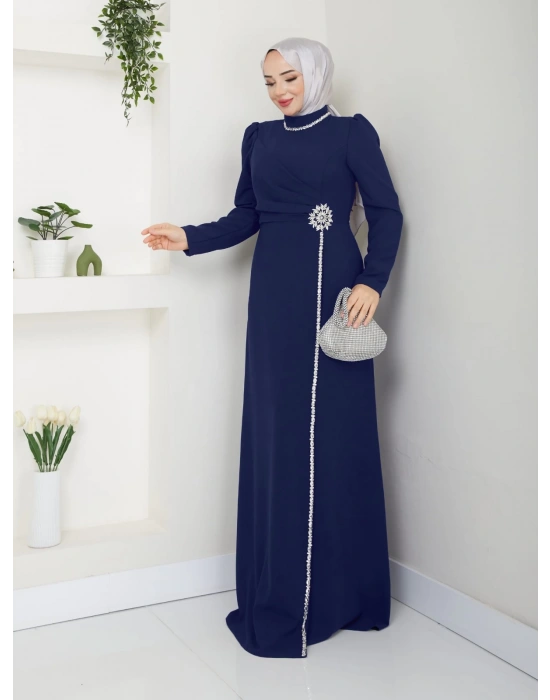 Çiçek Abiye LACİVERT