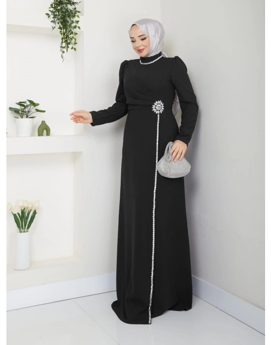 Çiçek Abiye SİYAH