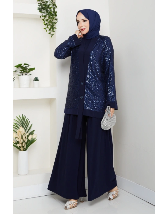 Dilara Pantolonlu Takım - Lacivert