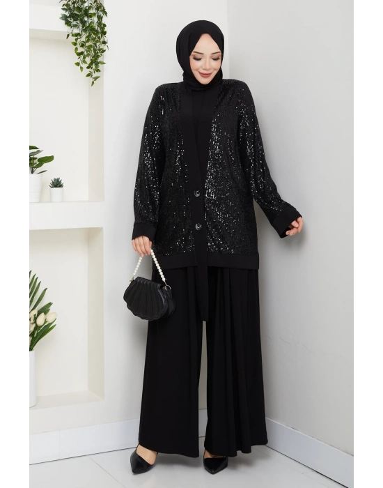 Dilara Pantolonlu Takım - Siyah