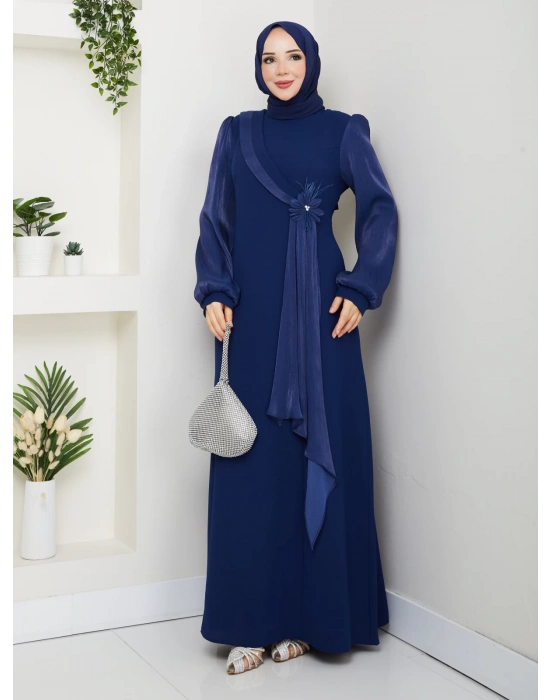 Firüze Abiye Tesettür Elbise - lacivet