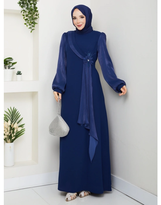 Firüze Abiye Tesettür Elbise - lacivet