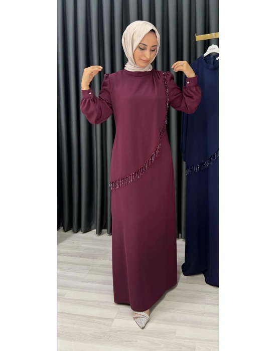 HANDAN ELBİSE bordo