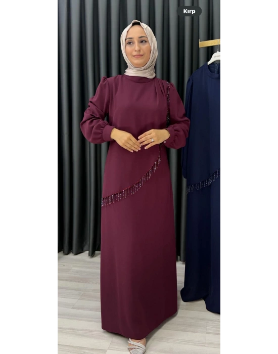 HANDAN ELBİSE bordo