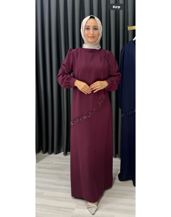 HANDAN ELBİSE bordo