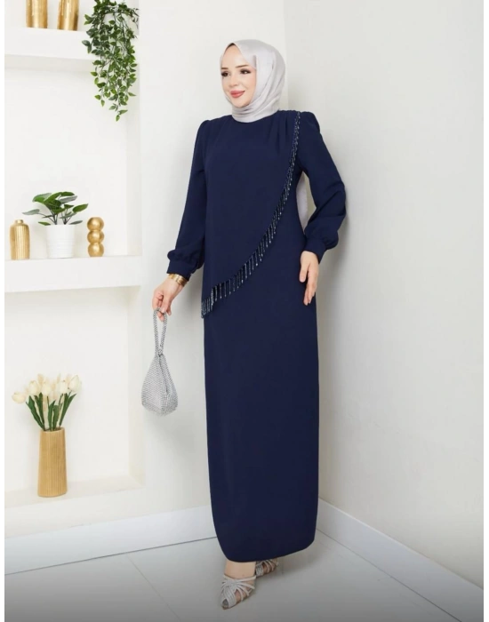 HANDAN ELBİSE LACİVERT