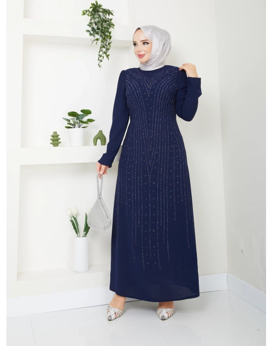 Hünkar Abiye Elbise - Koyu Lacivert