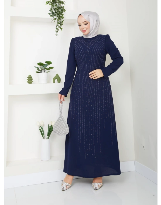 Hünkar Abiye Elbise - Koyu Lacivert
