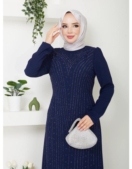 Hünkar Abiye Elbise - Koyu Lacivert