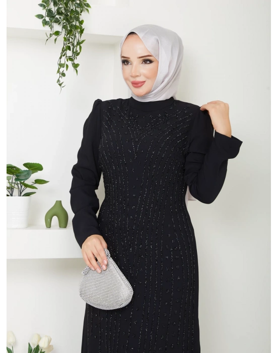 Hünkar Abiye Elbise - Siyah