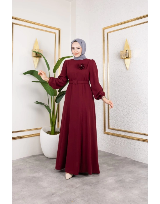 İlknur Elbise - Bordo
