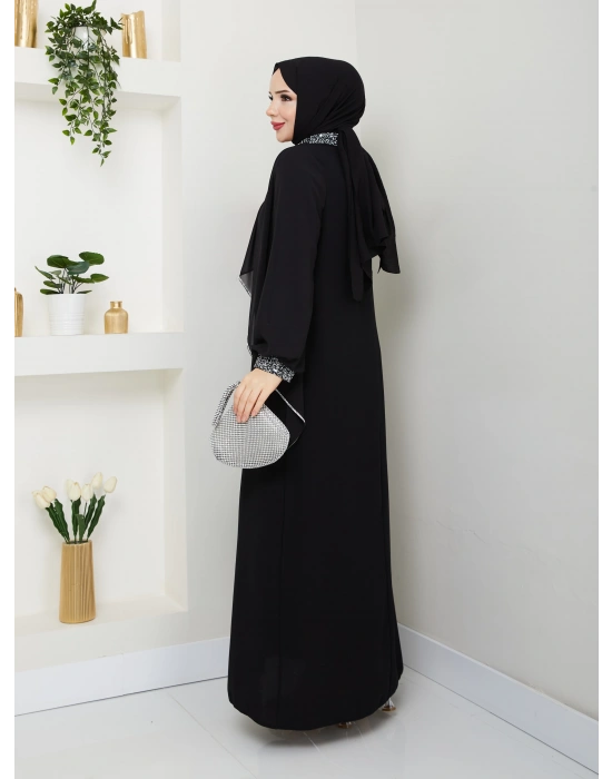 İPEK ELBİSE SİYAH