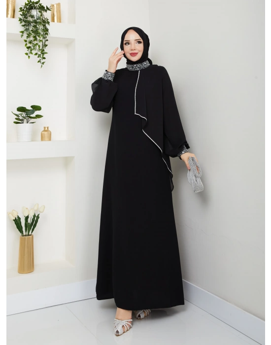 İPEK ELBİSE SİYAH