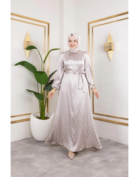 sudem saten elbıse bej