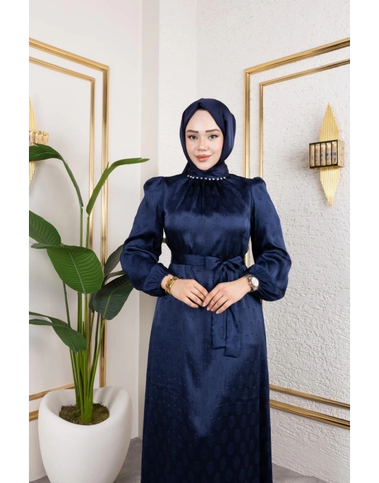 sudem saten elbıse lacivert