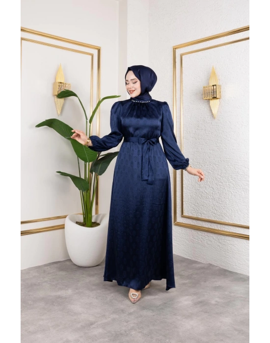 sudem saten elbıse lacivert