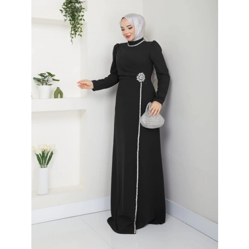 Çiçek Abiye SİYAH
