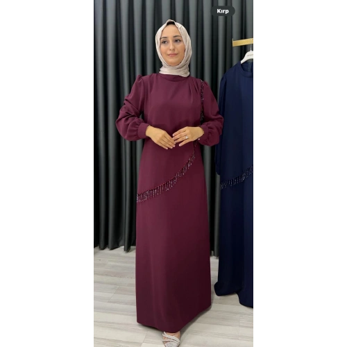 HANDAN ELBİSE bordo
