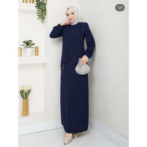 HANDAN ELBİSE LACİVERT