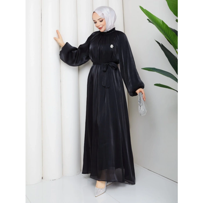SİMGE TESETTÜR ELBİSE Siyah