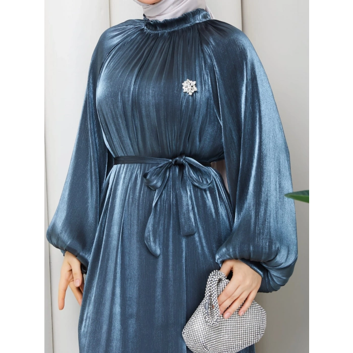 SİMGE TESETTÜR ELBİSE AçıkMavi