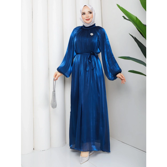 SİMGE TESETTÜR ELBİSE SAKS