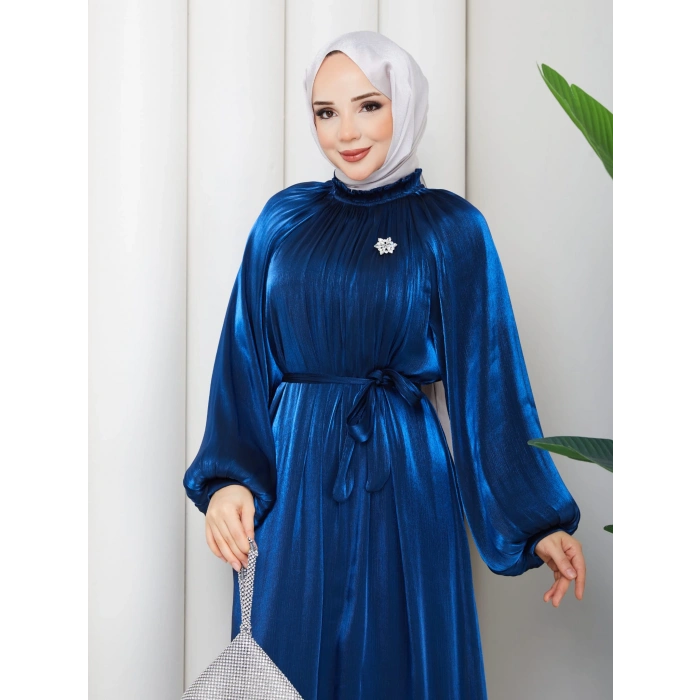 SİMGE TESETTÜR ELBİSE SAKS