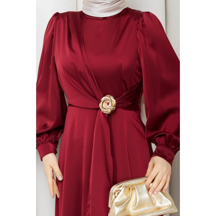 ALİYE TESETTÜR ELBİSE Bordo