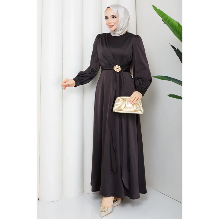 ALİYE TESETTÜR ELBİSE Kahve