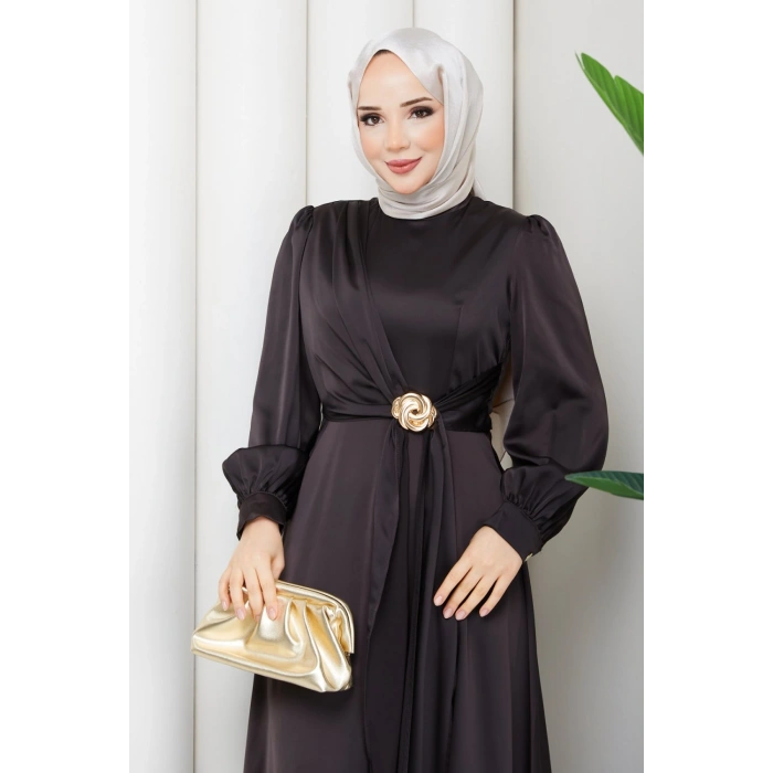 ALİYE TESETTÜR ELBİSE Kahve