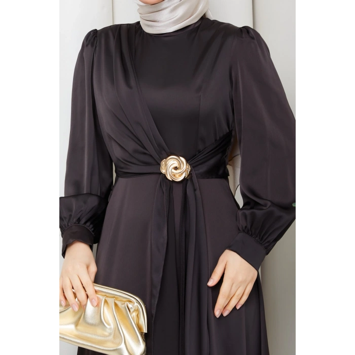 ALİYE TESETTÜR ELBİSE Kahve