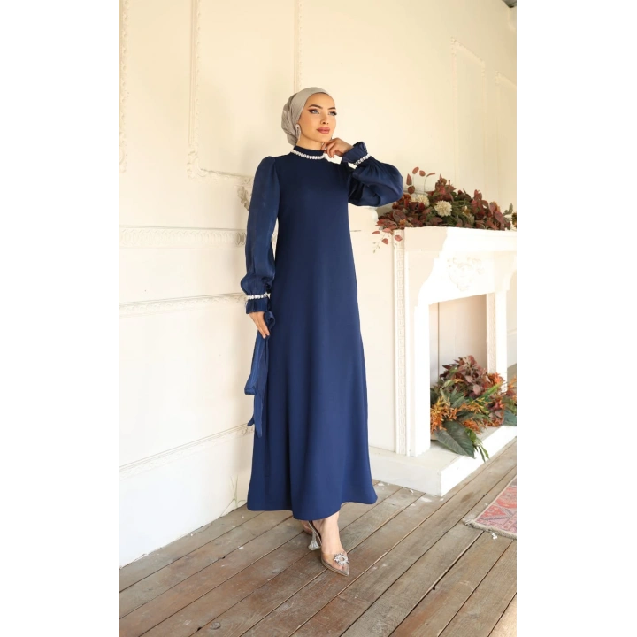 ARZU ELBİSE ABİYE LACİVERT