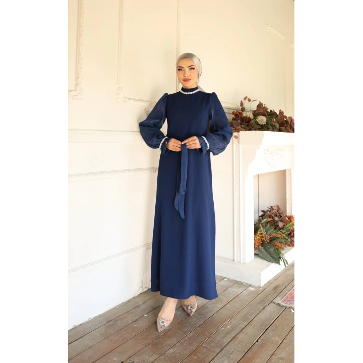 ARZU ELBİSE ABİYE LACİVERT