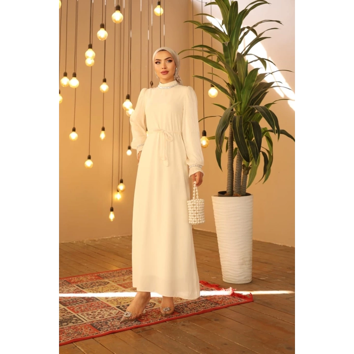 ARZU ELBİSE ABİYE BEJ