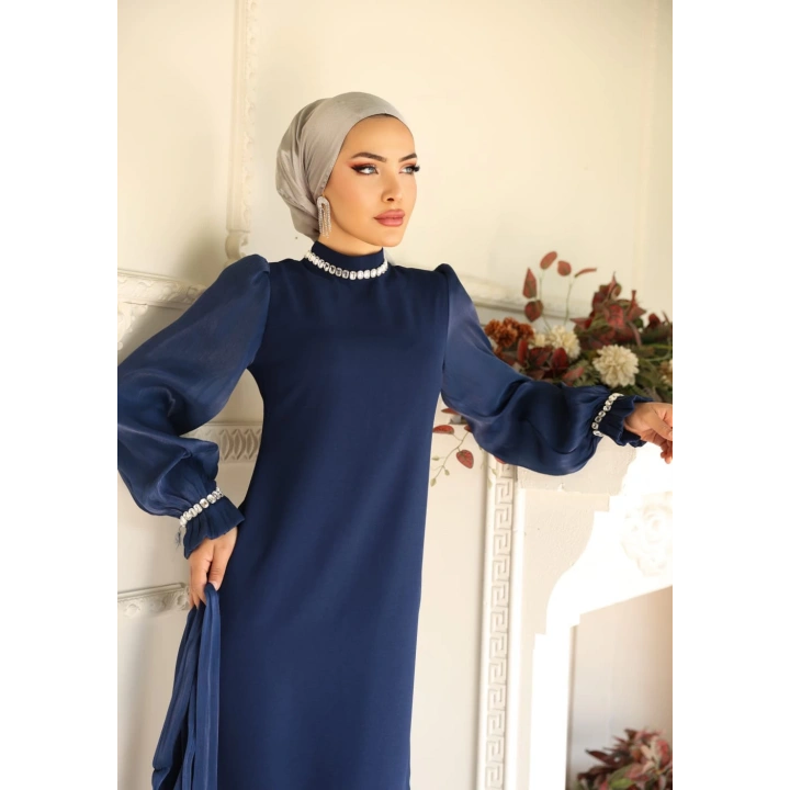 ARZU ELBİSE ABİYE LACİVERT
