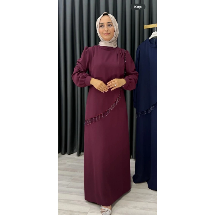 HANDAN ELBİSE bordo