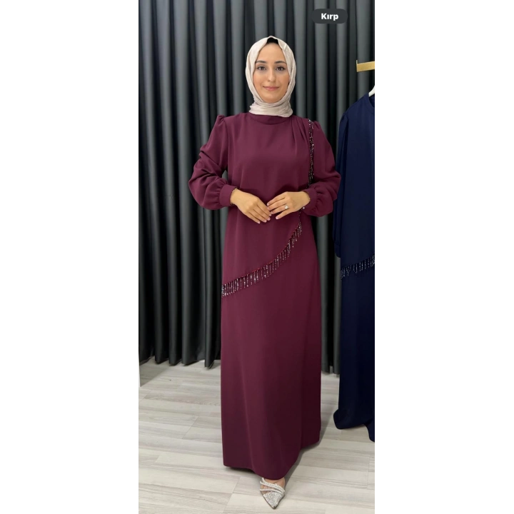 HANDAN ELBİSE bordo