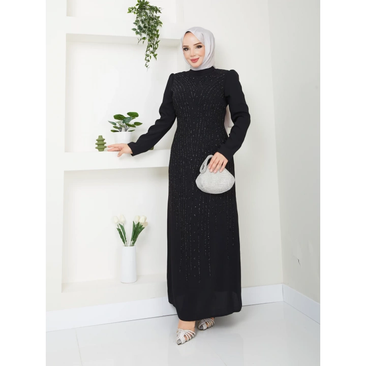 Hünkar Abiye Elbise - Siyah