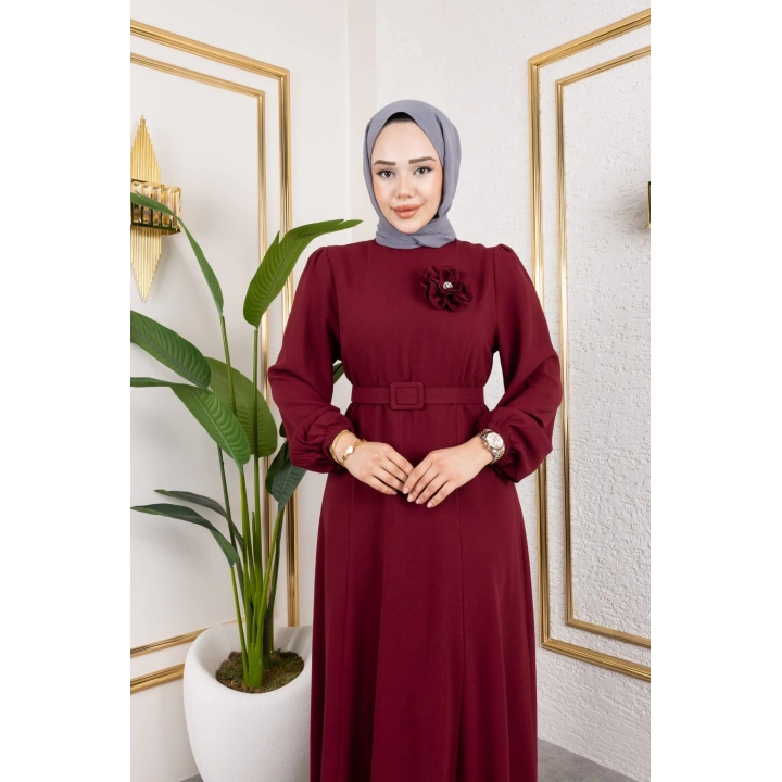 İlknur Elbise - Bordo