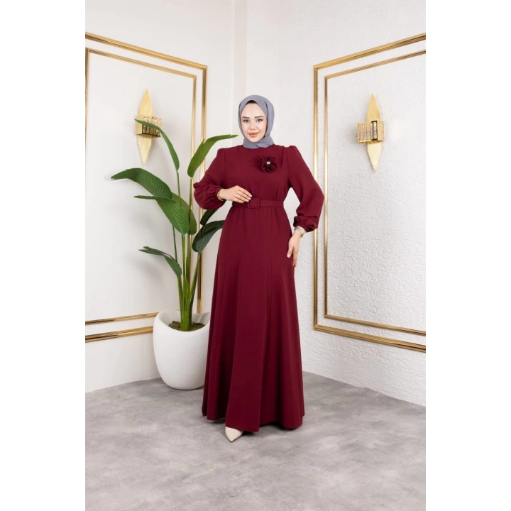 İlknur Elbise - Bordo