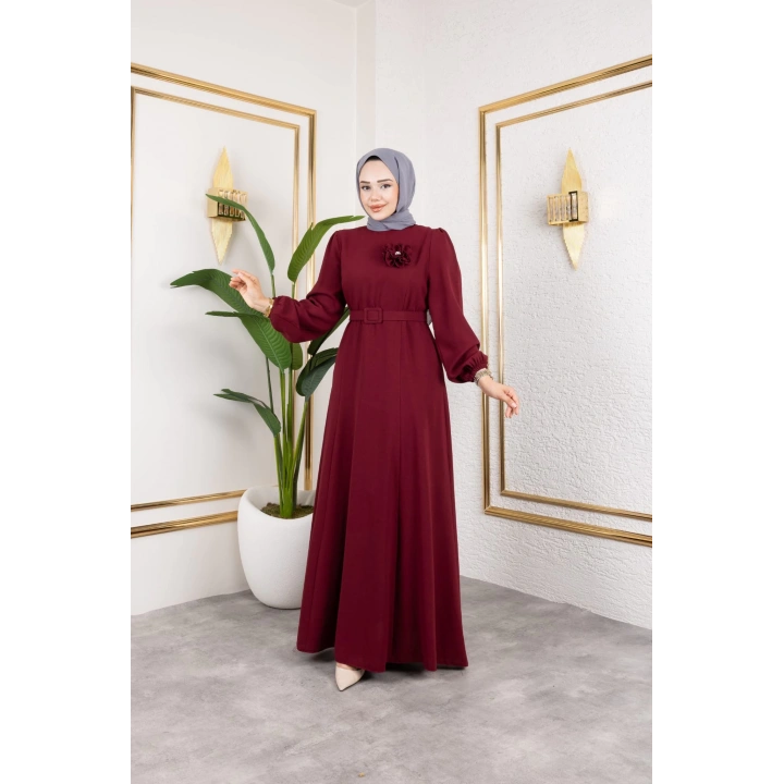 İlknur Elbise - Bordo