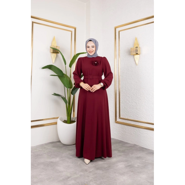 İlknur Elbise - Bordo