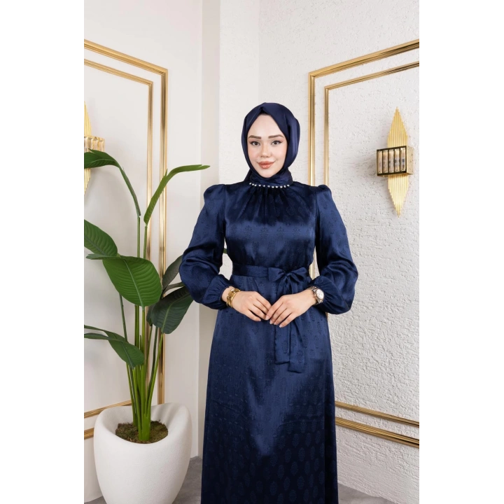 sudem saten elbıse lacivert