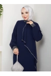 İPEK ELBİSE LACİVERT