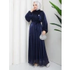 SİMGE TESETTÜR ELBİSE LACİVERT