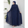 HİCRAN TESETTÜR ABİYE ELBİSE Lacivert